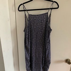 Blue printed flowy beach dress